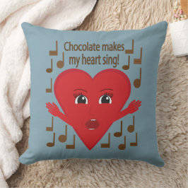 Almofada "Chocolate faz meu coração cantar!" Cantando Coraç