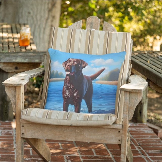 Almofada Chocolate Labrador e Blue Lake (Cadeira)