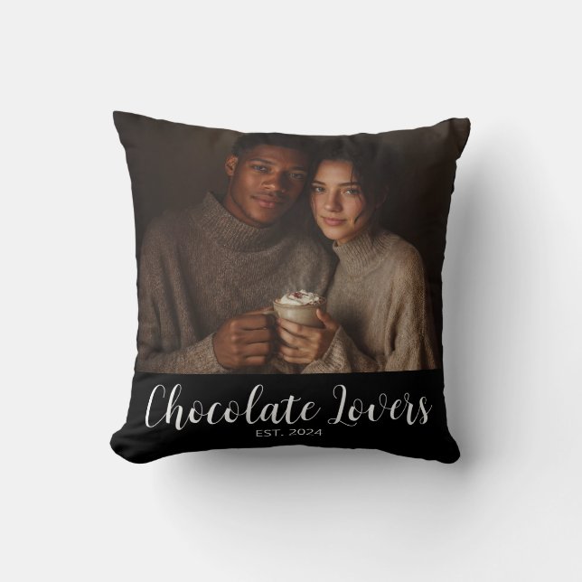 Almofada Chocolate Lovers Couple Established Photo Gift (Frente)