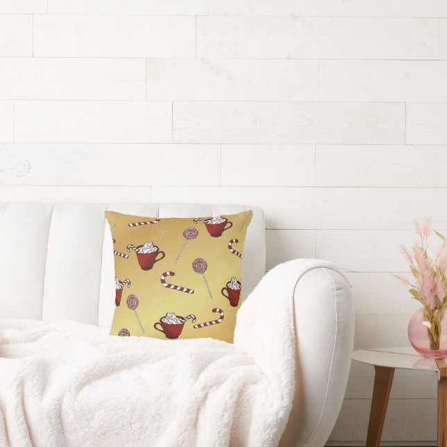 Almofada Chocolate quente e cana-de-açúcar em ouro falso (Sofá)