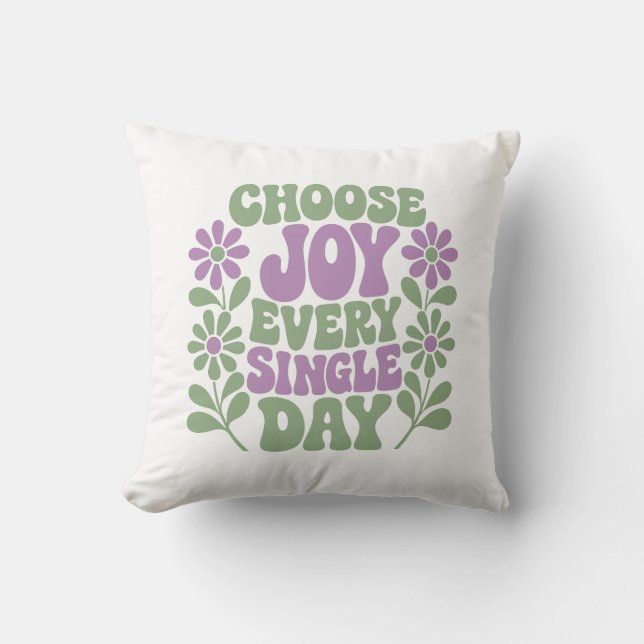 Almofada Choose Joy Every Single Day Sage Lavender  (Frente)