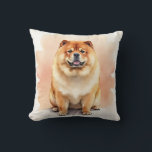 Almofada Chow Chow Watercolor Cloud Layer Art<br><div class="desc">A majestic Chow Chow portrait in a soft watercolor style with a dreamy cloud-like background. This design captures fluffiness, calmness, and a cozy aesthetic—perfect for dog lovers and warm decor.</div>