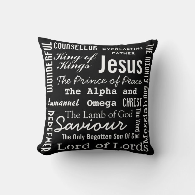 Almofada Christian Dezessete Nomes de Jesus (Frente)