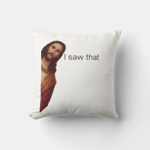 Almofada Christian Jesus está te vigiando, Jesus, eu vi que