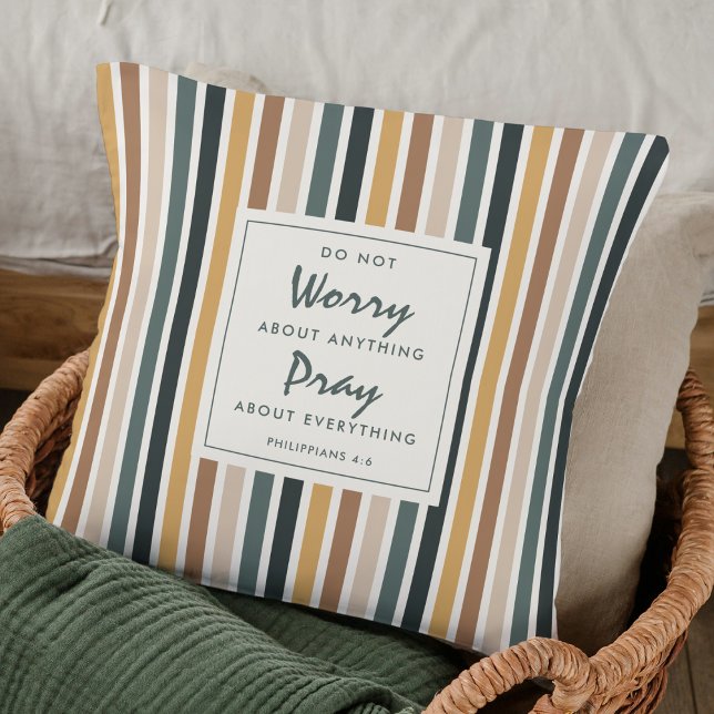 Almofada Christian Keepsawn Não Se Preocupe Com A Queda Da  (Christian home décor pillow with Philippians 4:6, customizable poem)
