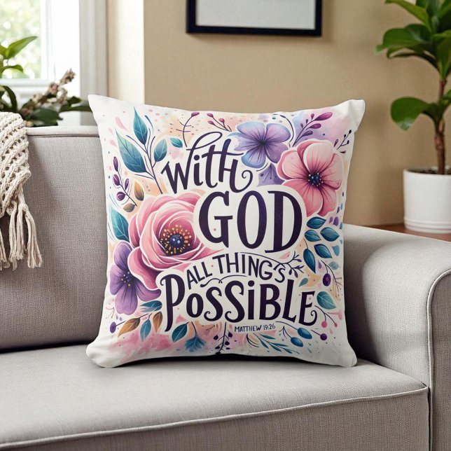 Almofada Christian - With God All Things are Possible (Criador carregado)
