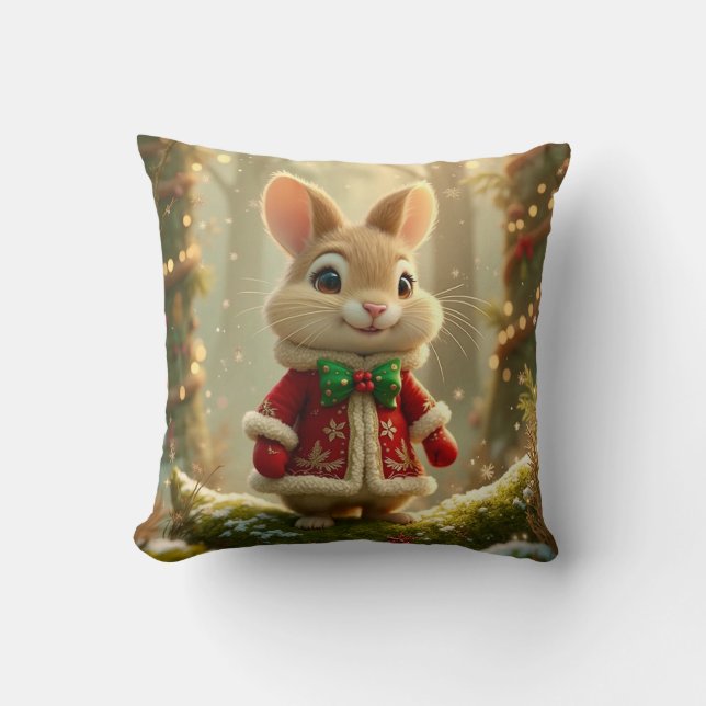Almofada Christmas Bunny Throw Pillow (Frente)