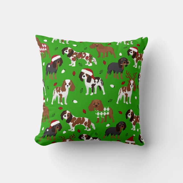 Almofada Christmas Cavalier King Charles Spaniel (Frente)