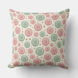 Almofada Christmas Circle Pattern Throw Pillow