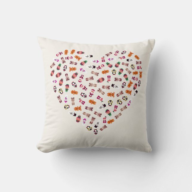 Almofada Christmas Heart Pillow | Festive Holiday Decor Cus (Frente)