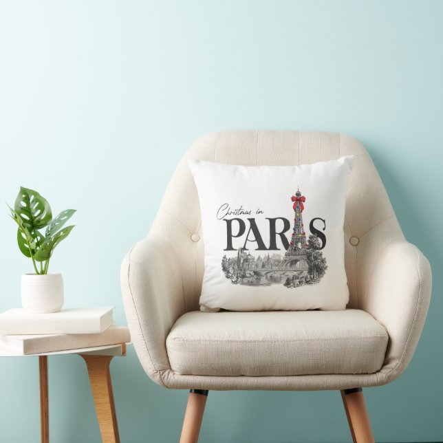 Almofada Christmas In Paris Throw Pillow (Cadeira)