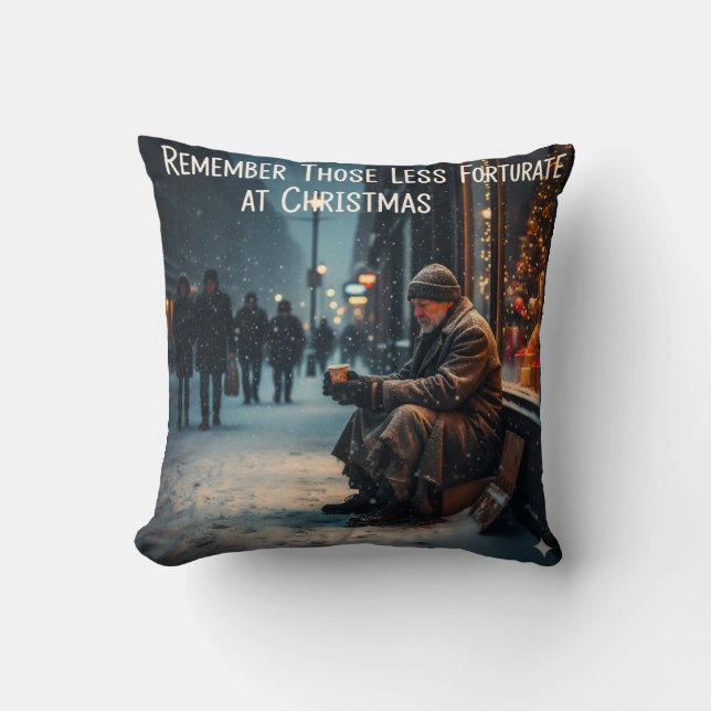 ALMOFADA CHRISTMAS MEANING PICTURE REMEMBER THE POOR (Frente)