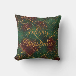 Almofada Christmas, Merry Christmas, Gold Red Green Pattern