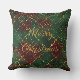 Almofada Christmas, Merry Christmas, Gold Red Green Pattern