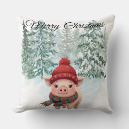 Almofada Christmas Pig Throw Pillow