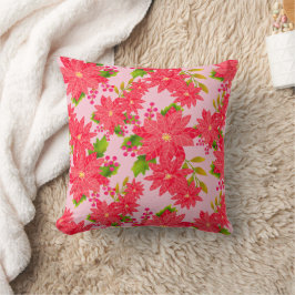 Almofada Christmas Poinsettia Pink