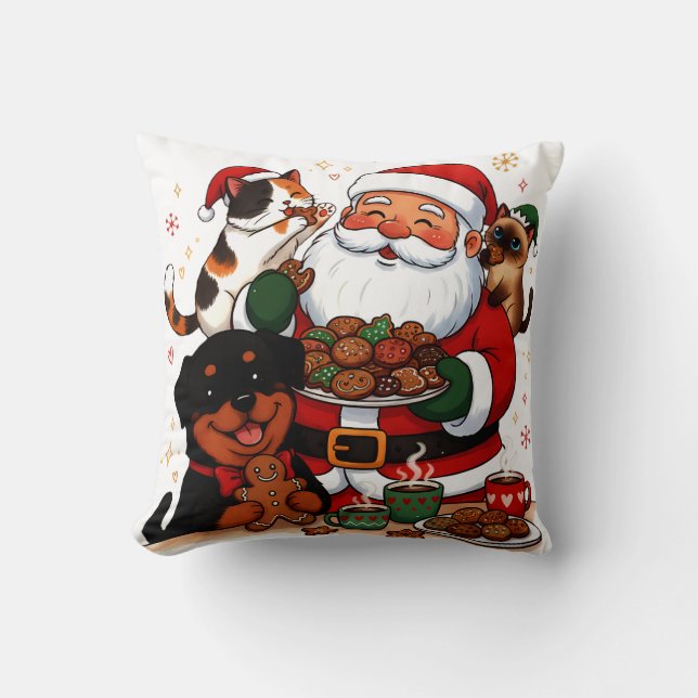 Almofada christmas, santa claus, holiday cookies, calico ca (Frente)