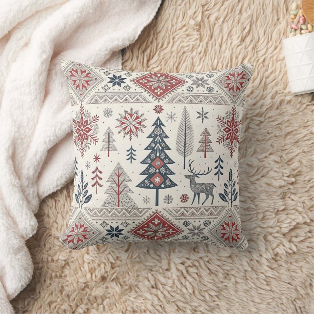 Almofada Christmas Scandinavian Geometric Minimalist (Cobertor)