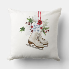 Almofada Christmas skating shoes with flowers and leaves