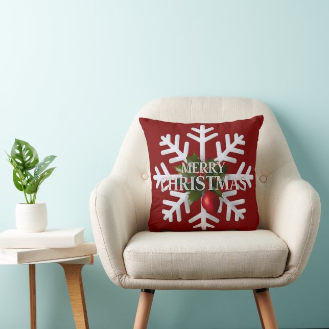 Almofada Christmas Snowflake And Shy Red Berry (Cadeira)