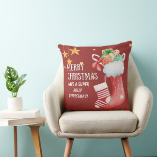 Almofada Christmas Stocking Full of Gifts Illustration