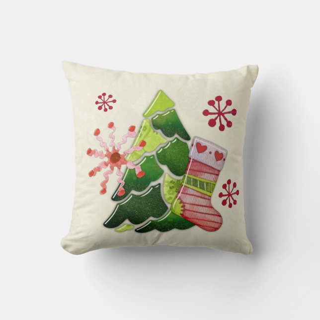 Almofada Christmas Tree and Stocking Whimsey (Frente)