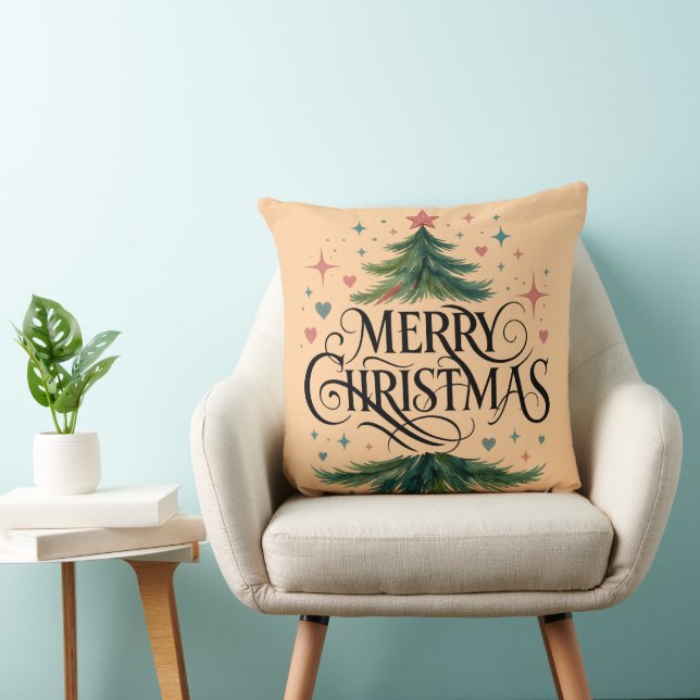 Almofada Christmas Tree Merry Christmas Throw Pillow (Cadeira)