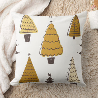 Almofada Christmas Tree Pattern – Neutral Holiday Pillow De