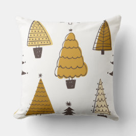 Almofada Christmas Tree Pattern – Neutral Holiday Pillow De