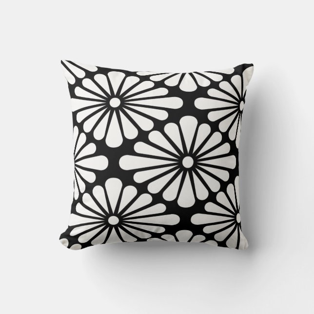 Almofada Chrysanthemum [black] - Japanese Pattern (Frente)