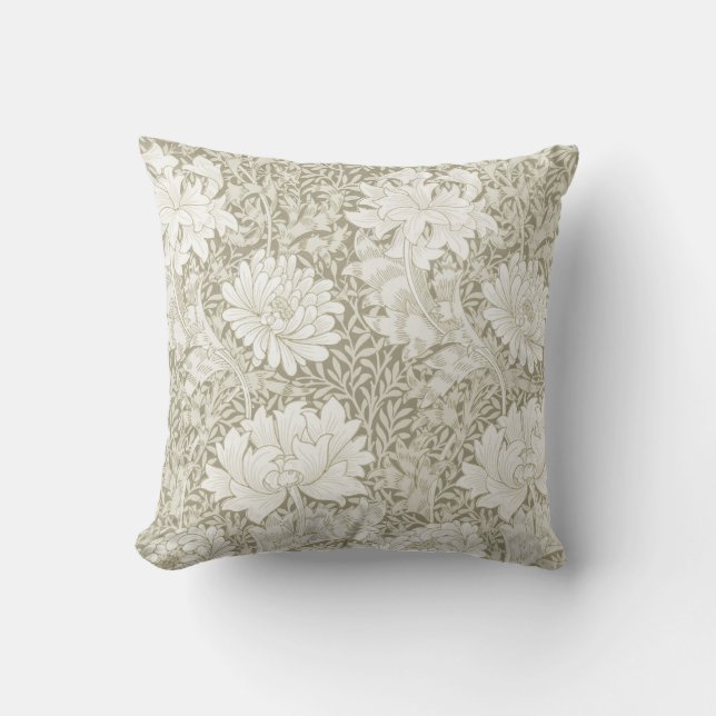 Almofada Chrysanthemum Ivory, William Morris (Frente)