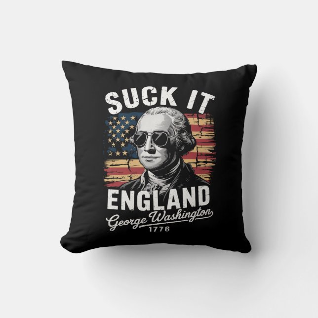 Almofada Chupa Inglaterra 4 de Julho George Washington 1776 (Frente)