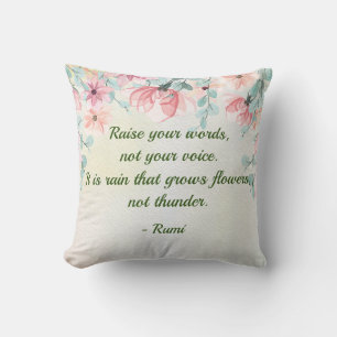 Almofada Chuva Cresce Flores Rumi Citação