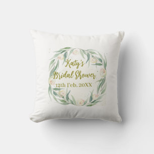 Almofada Chuva de noiva floral eucalipto verde nome data va