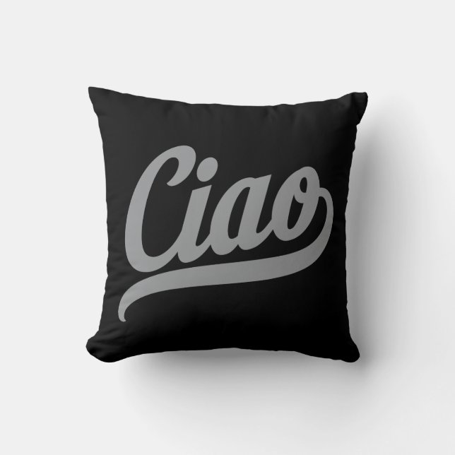 Almofada Ciao Script (Cinzas) (Frente)