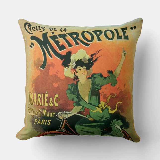 Almofada "Ciclo de La Metropole", Marie & Co. (lith da cor (Frente)
