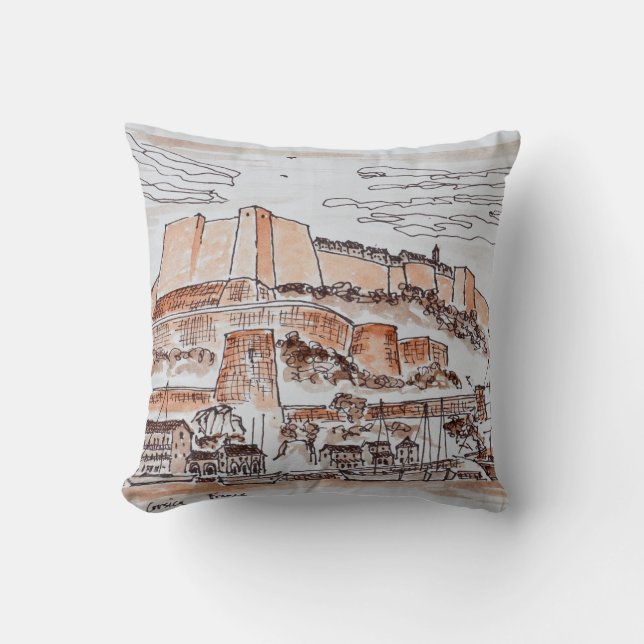 Almofada Cidade de Bonifacio | Córsega, França (Frente)
