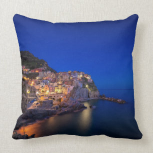 Almofada Cidade de Manarola no Cinque Terre na noite