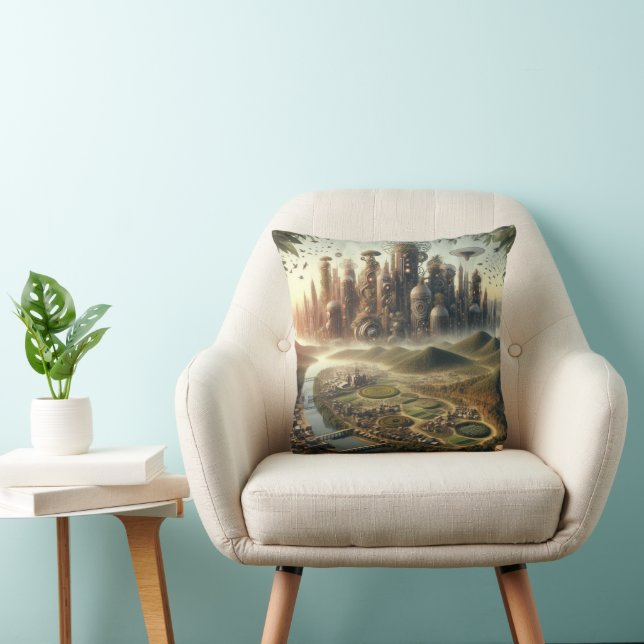 Almofada Cidade Fantasia do Jardim Steampunk (Cadeira)