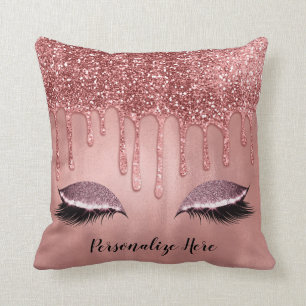 Almofada Cílios com Glitter em Rosa Dourado Derretendo