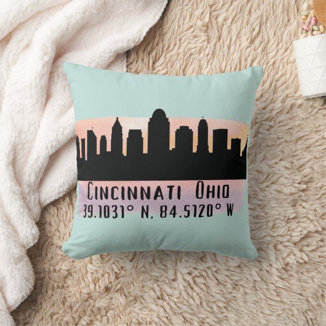 Almofada Cincinnati OH City Skyline (Cobertor)