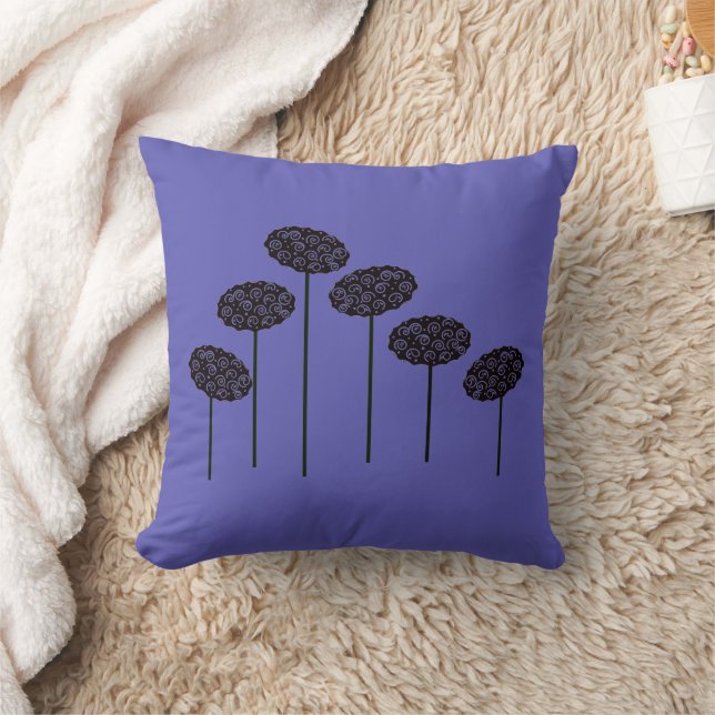 Almofada Cinco árvores no Travesseiro decorativo roxo (Cobertor)