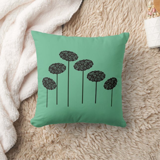 Almofada Cinco Árvores no Travesseiro decorativo Verde (Cobertor)