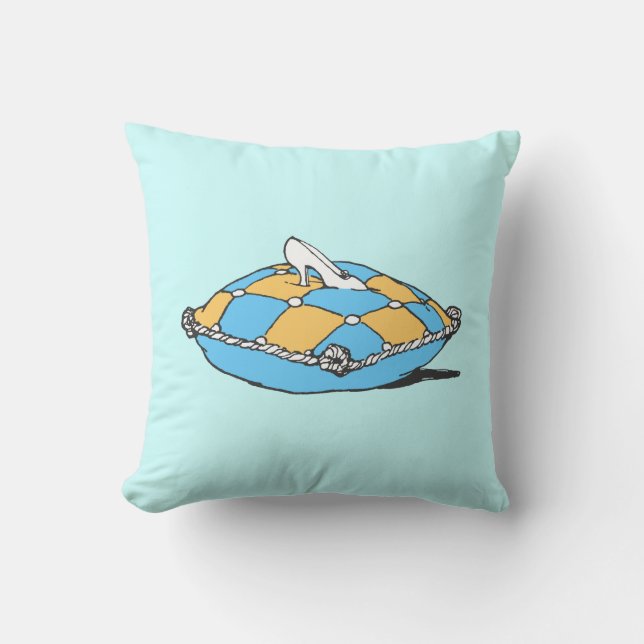 Almofada Cinderella Slipper Teal Orange Travesseiro (Frente)