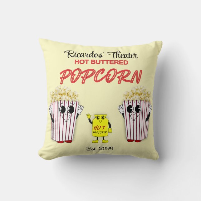 Almofada Cinema Familiar com Pipoca com Manteiga Quente (Frente)