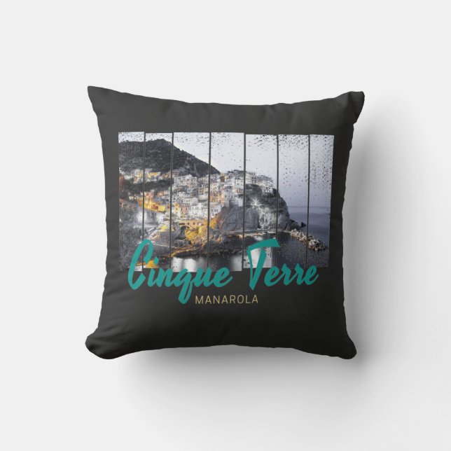 Almofada Cinque Terre Manarola Riomaggiore Vintage italiano (Frente)
