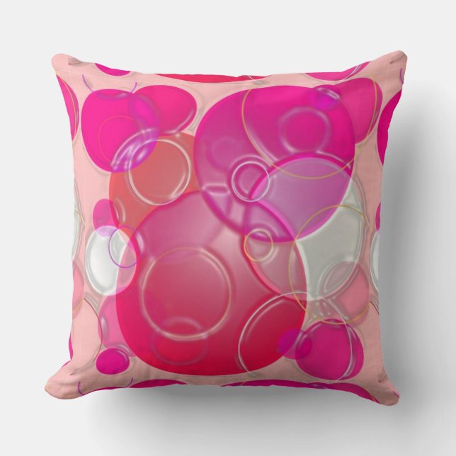 Almofada Cinza 3D Rosa (Frente)