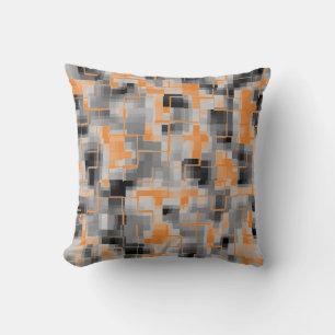 Almofada Cinza abstrato Black White Orange