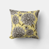 Cinza Amarela e Mãe Decorativa Branca Padrão Flora