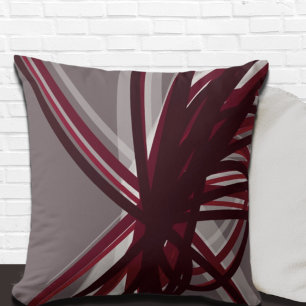 Almofada Cinza Artística Burgundy